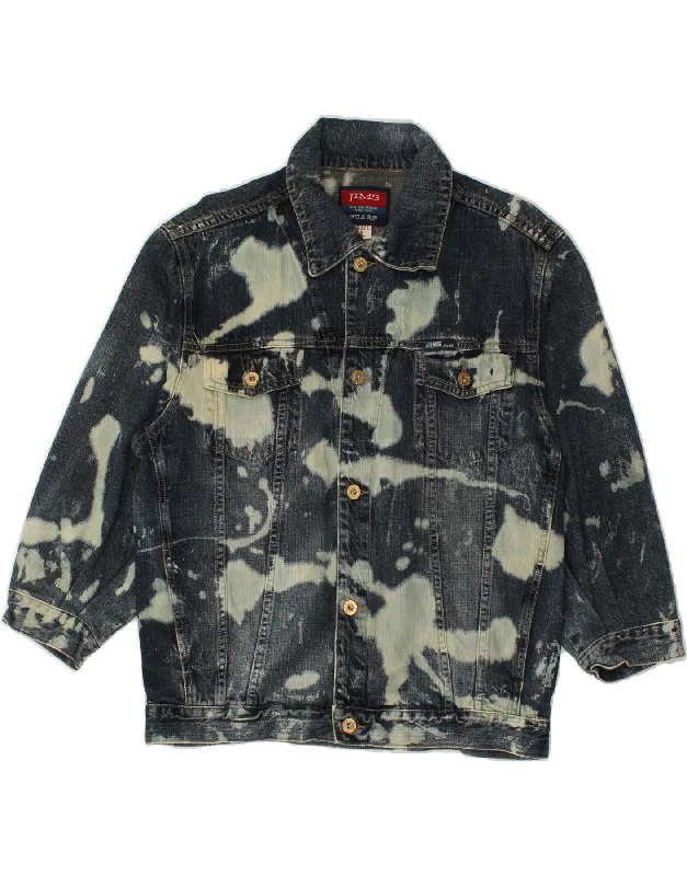 Men's Coats with Removable LiningsVINTAGE Boys Acid Wash Denim Jacket 14-15 Years Large Navy Blue