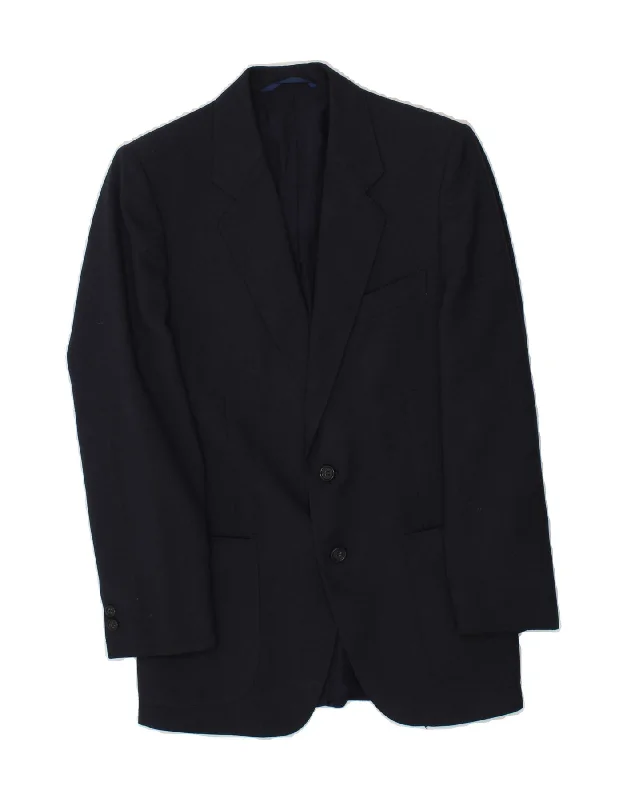 Elegant Men's Wool CoatsVINTAGE Mens 2 Button Blazer Jacket IT 44 XS Navy Blue