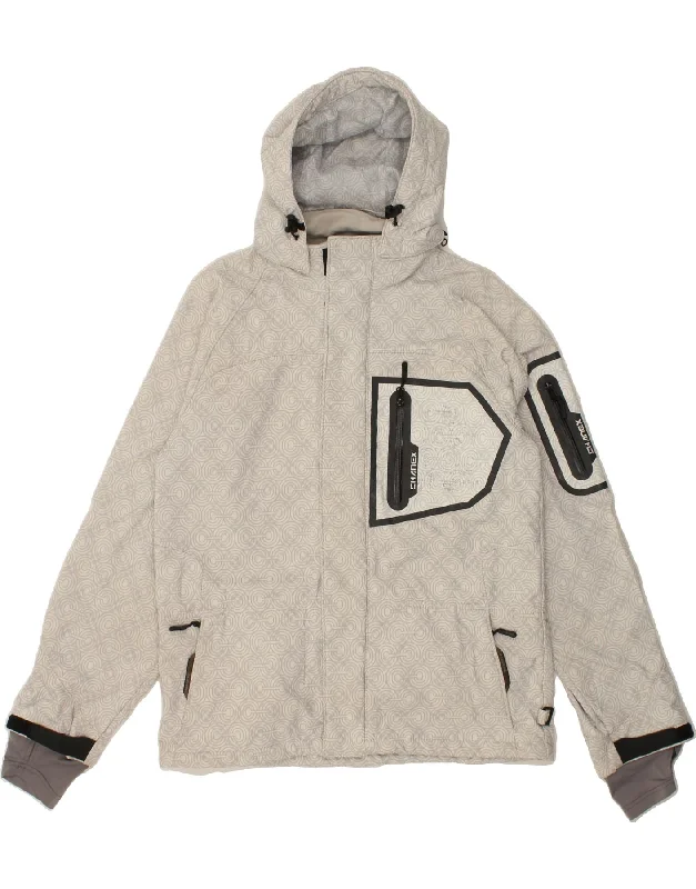 Men's Coats for Every BudgetVINTAGE Mens Abstract Pattern Hooded Windbreaker Jacket UK 38 Medium Grey