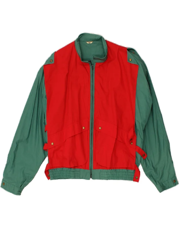 Men's Coats for Every OccasionVINTAGE Mens Bomber Jacket IT 50 Large Red Colourblock Cotton