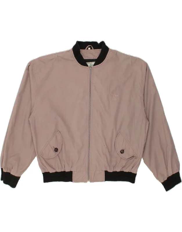 Casual Men's Bomber JacketsVINTAGE Mens Bomber Jacket UK 38 Medium Beige Colourblock Polyester