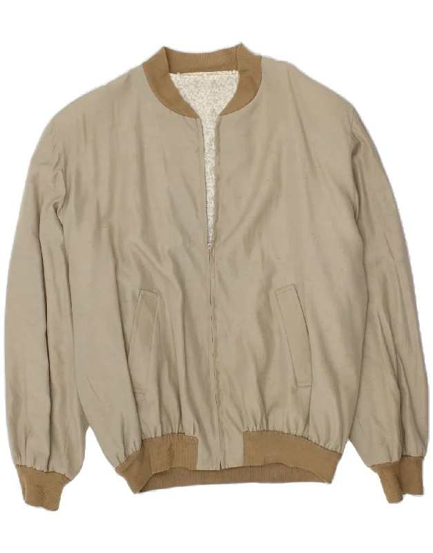 Men's Coats with Belted WaistsVINTAGE Mens Bomber Jacket UK 42 XL Beige