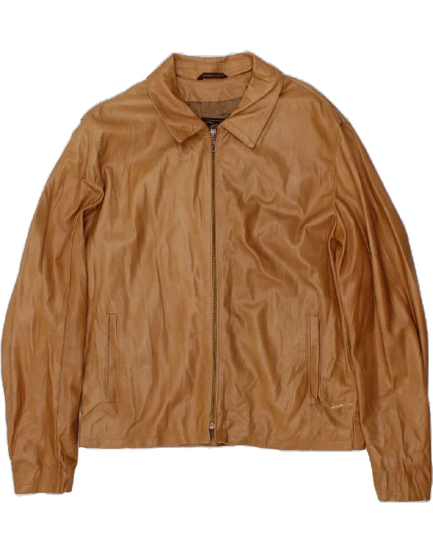 Men's Coats for Every OccasionVINTAGE Mens Bomber Leather Jacket IT 54 2XL Brown Leather