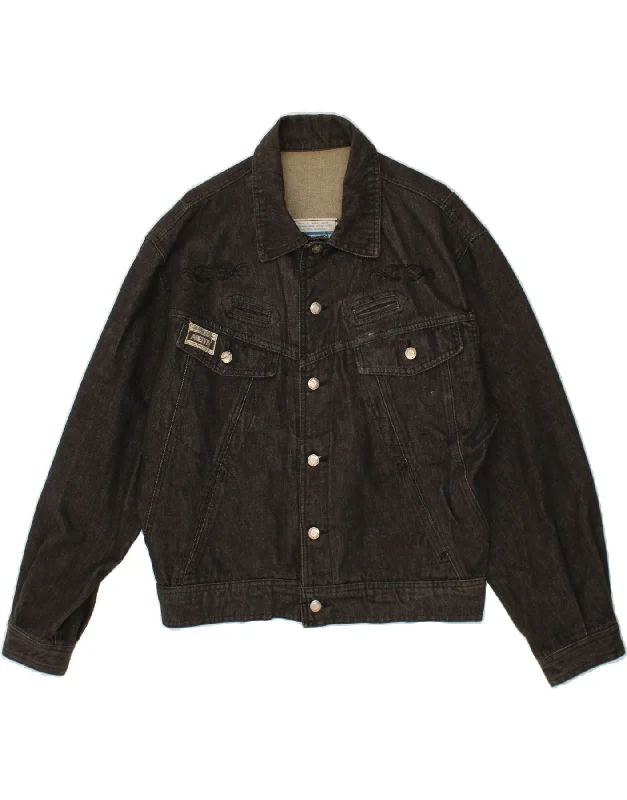 Functional Men's Ski JacketsVINTAGE Mens Denim Jacket UK 36 Small Black Cotton