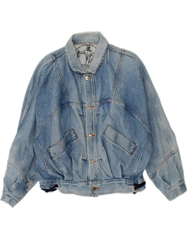 Men's Coats for All SeasonsVINTAGE Mens Denim Jacket UK 40 Large Blue Cotton