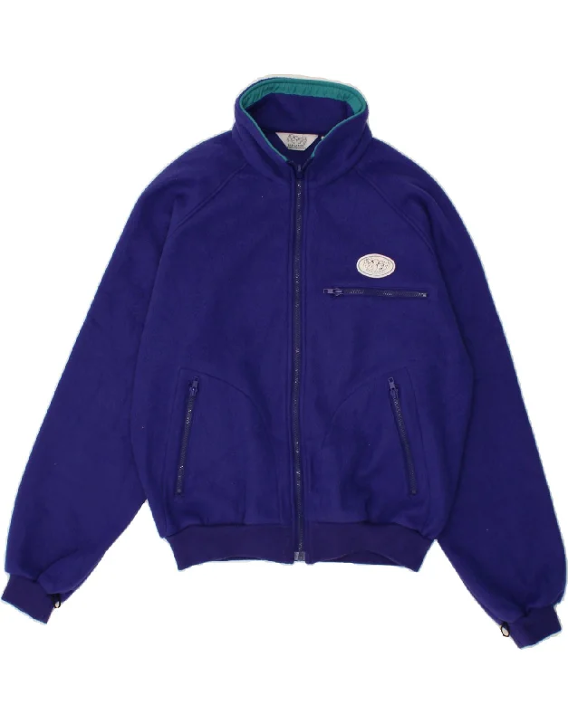 Men's Coats for HikingVINTAGE Mens Fleece Jacket UK 38 Medium Blue Polyester
