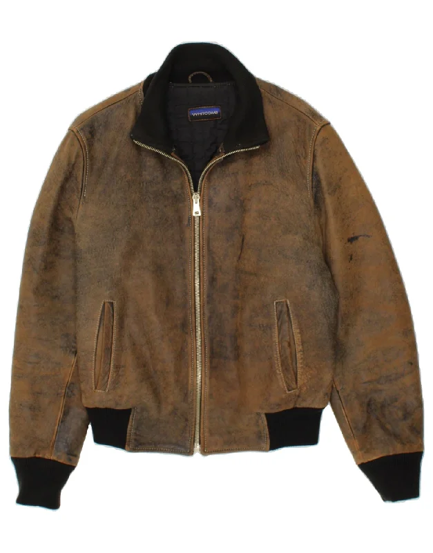 Men's Coats for Dressy OccasionsVINTAGE Mens Leather Jacket IT 50 Large Brown Leather