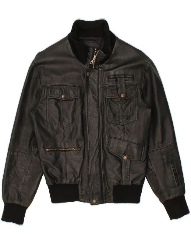 Men's Coats for Casual WearVINTAGE Mens Leather Jacket UK 38 Medium Black Leather