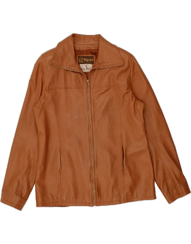 Men's Coats for Tall MenVINTAGE Mens Leather Jacket UK 38 Medium Brown Leather