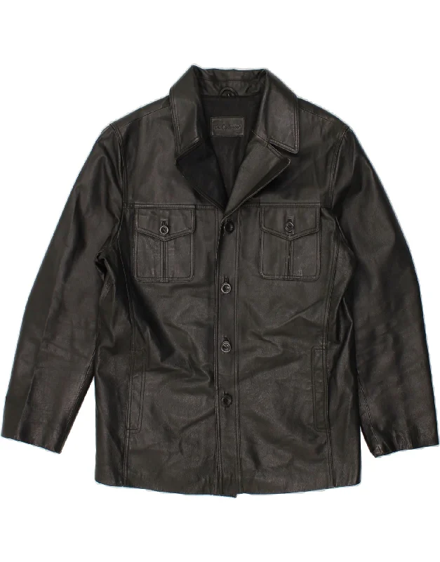 Men's Coats for AutumnVINTAGE Mens Leather Jacket UK 40 Large Black Leather