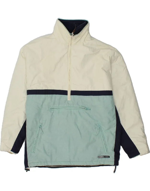 Men's Coats with LiningVINTAGE Mens Loose Fit Hooded Anorak Jacket UK 38 Medium Blue Colourblock