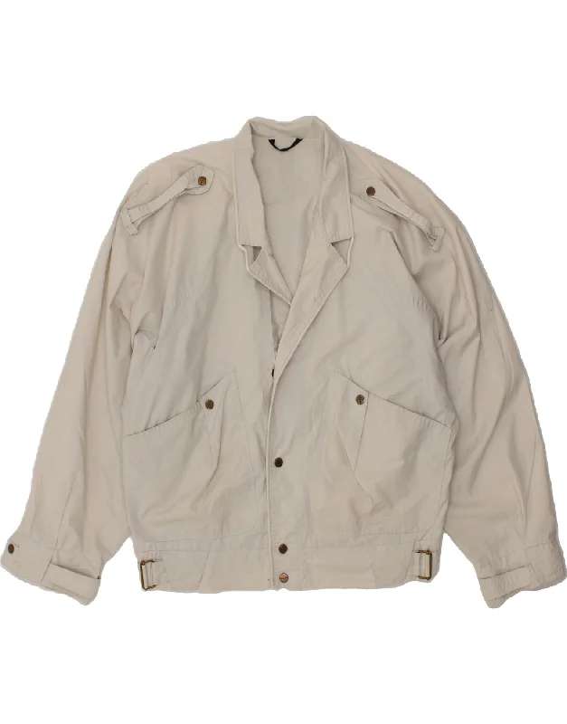 Elegant Men's Wool CoatsVINTAGE Mens Military Bomber Jacket UK 38 Medium Grey Cotton