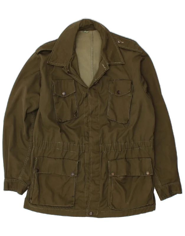 Designer Men's OvercoatsVINTAGE Mens Military Jacket UK 36 Small Green