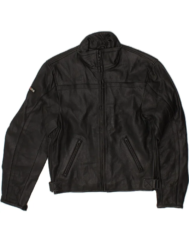 Men's Coats with Inner PocketsVINTAGE Mens Motorcycle Leather Jacket UK 44 XL Black