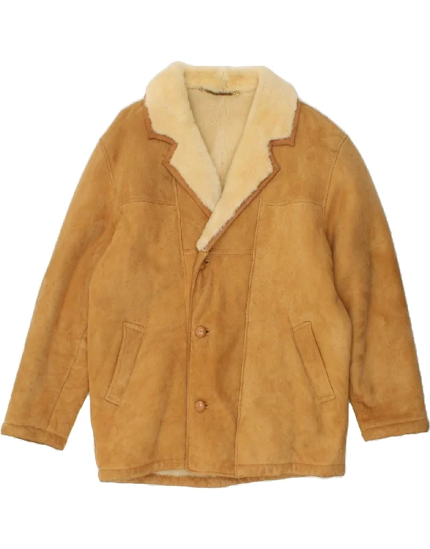 Trendy Men's Anorak JacketsVINTAGE Mens Shearling Jacket IT 52 XL Beige Shearling