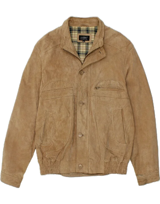 Affordable Men's Winter CoatsVINTAGE Mens Suede Jacket IT 54 2XL Brown Suede