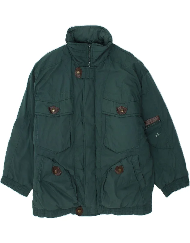 Men's Coats with Wind-Resistant FabricVINTAGE Mens Windbreaker Jacket UK 42 XL Green Polyester