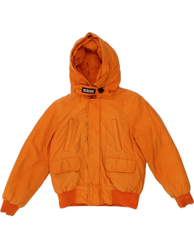 Men's Coats for BikingWOOLRICH Boys Hooded Padded Jacket 7-8 Years Orange
