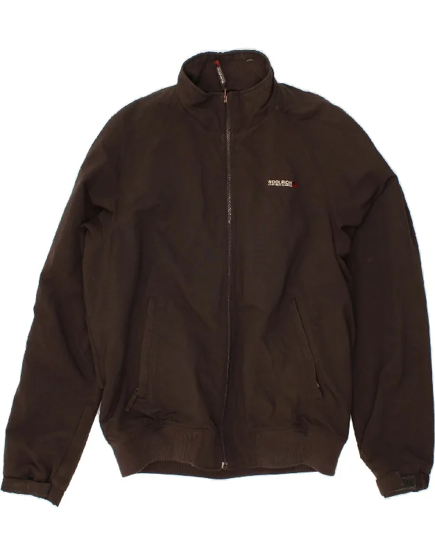 Men's Coats with Multi-Pocket DesignWOOLRICH Mens Bomber Windbreaker Jacket UK 42 XL Brown Polyester