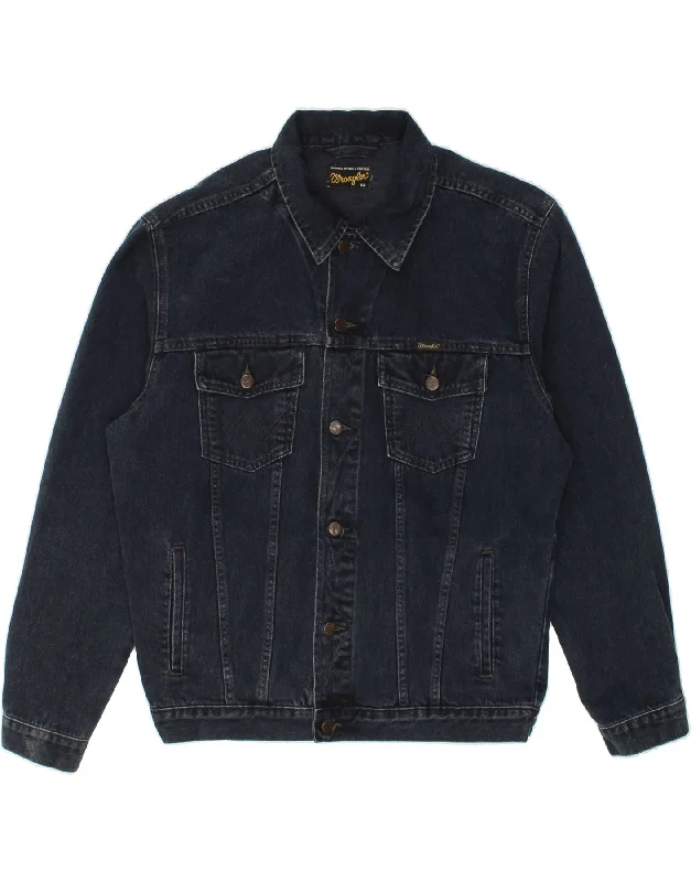 Men's Coats for Everyday WearWRANGLER Mens Denim Jacket UK 42 XL Navy Blue Cotton